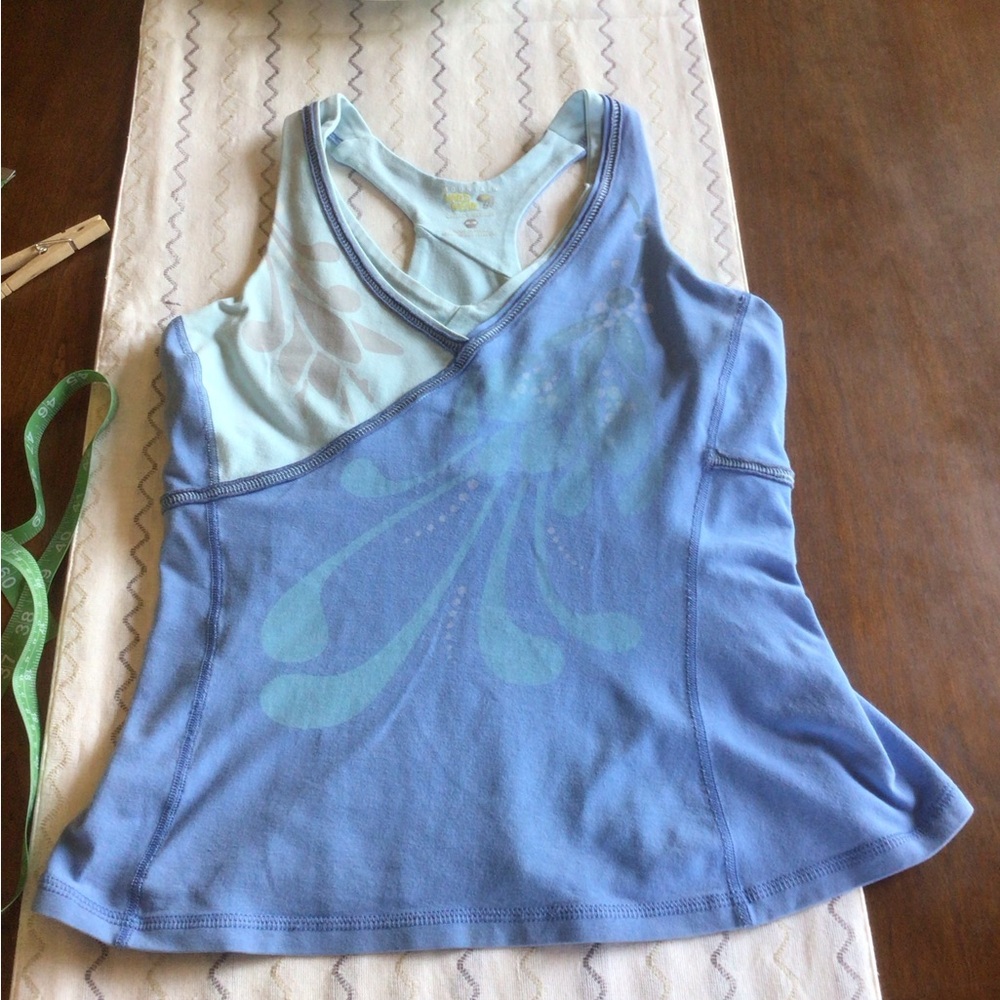 Mountain Hardwear Blue Floral Print V-Neck Tank Top - Picture 4 of 7